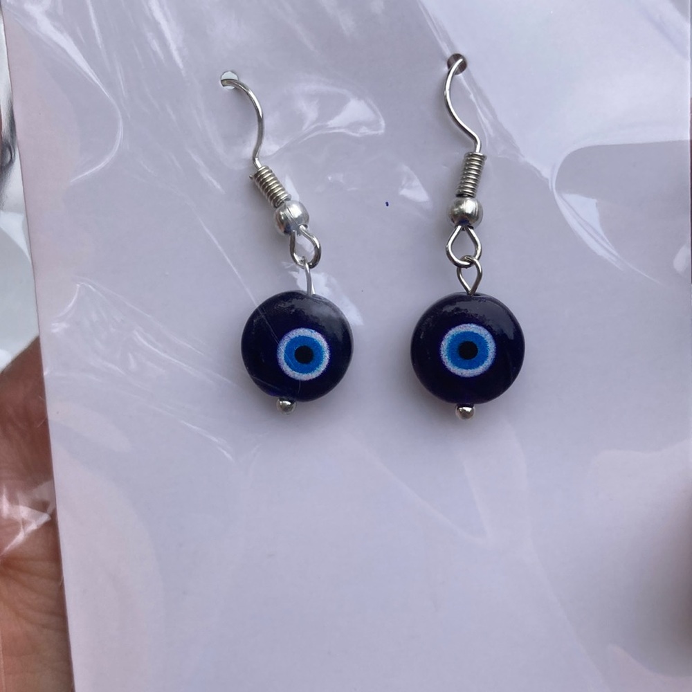 Evil Eye earrings.
